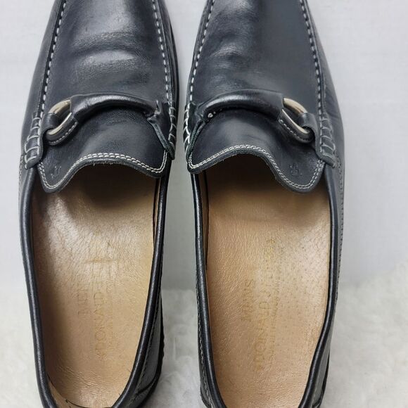Donald J Pliner Eleo Horsebit Moc Toe Black Driving Loafers Shoes Size 11.5 - Picture 8 of 10